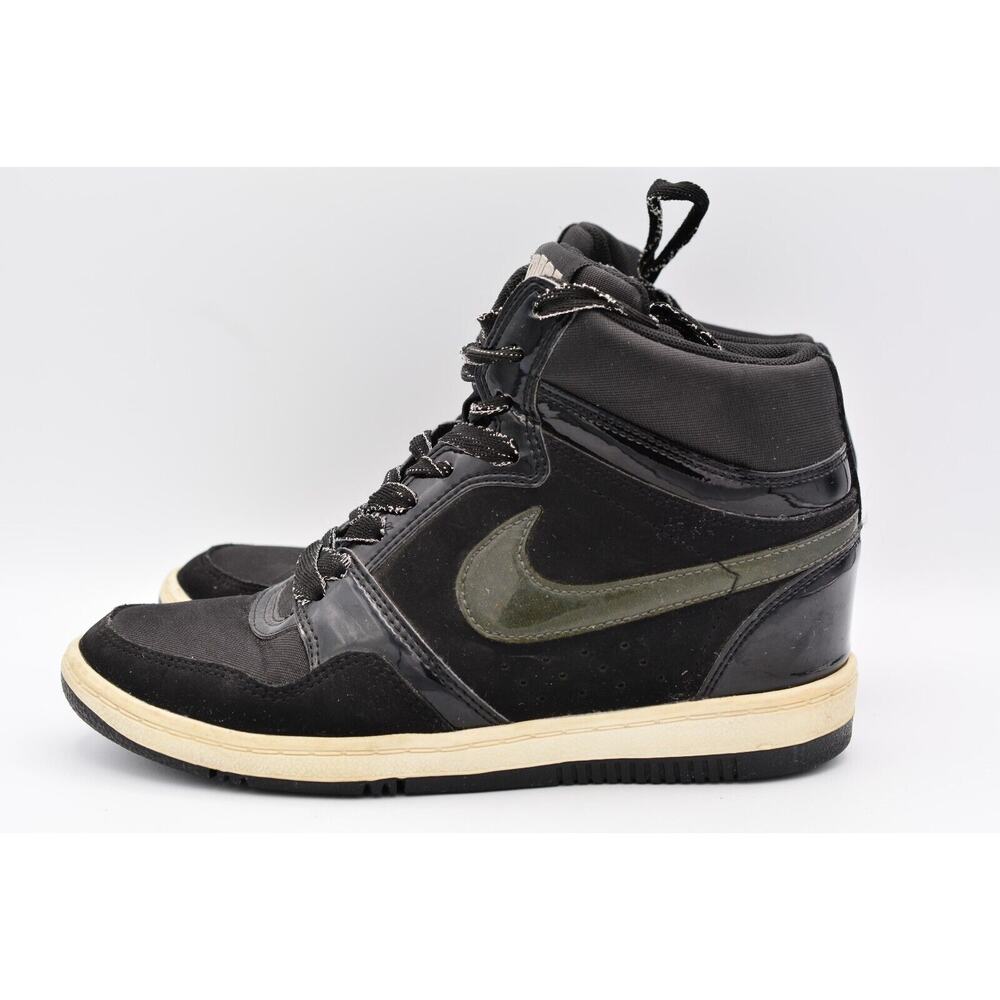 Nike Force Dunk Sky Hi Hidden Wedge Heel Sz 7.5 Black White High 629746 Y2K